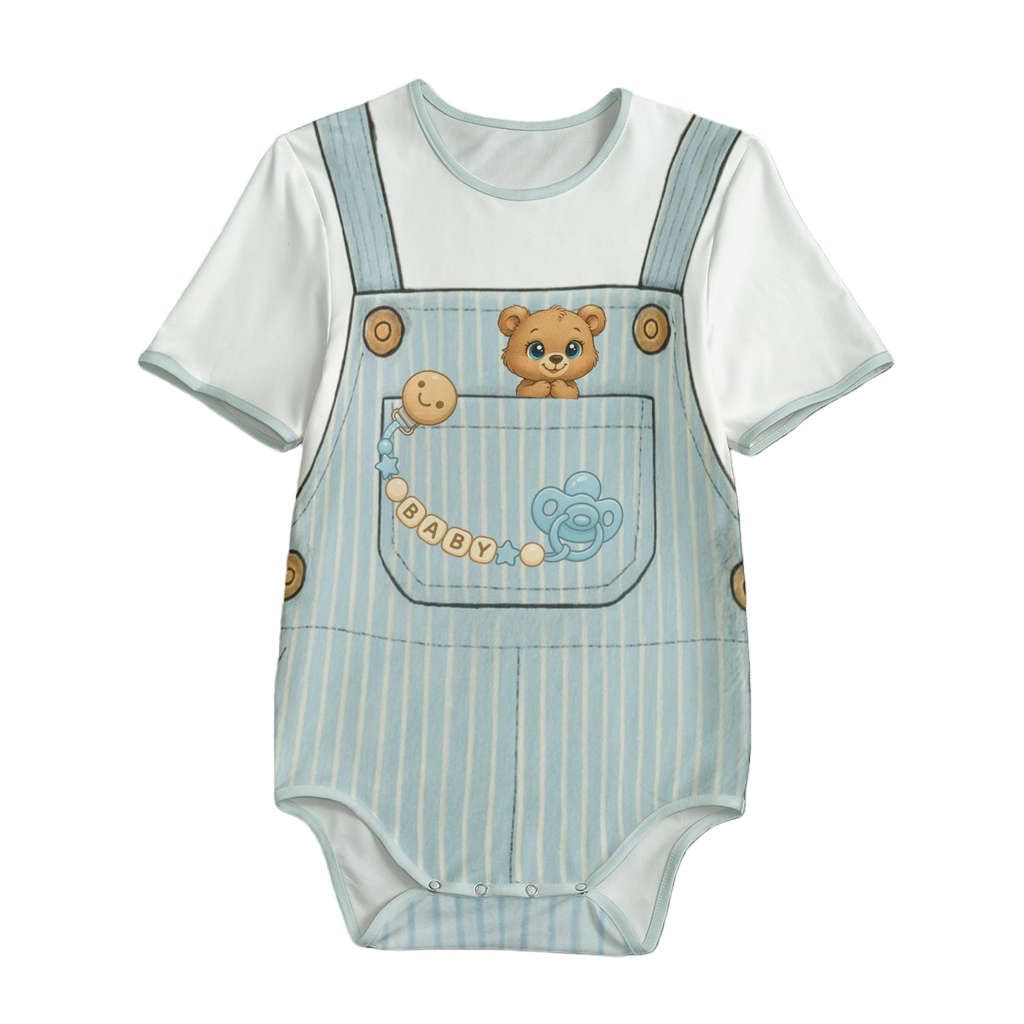 Baby Blue Overalls Onesie
