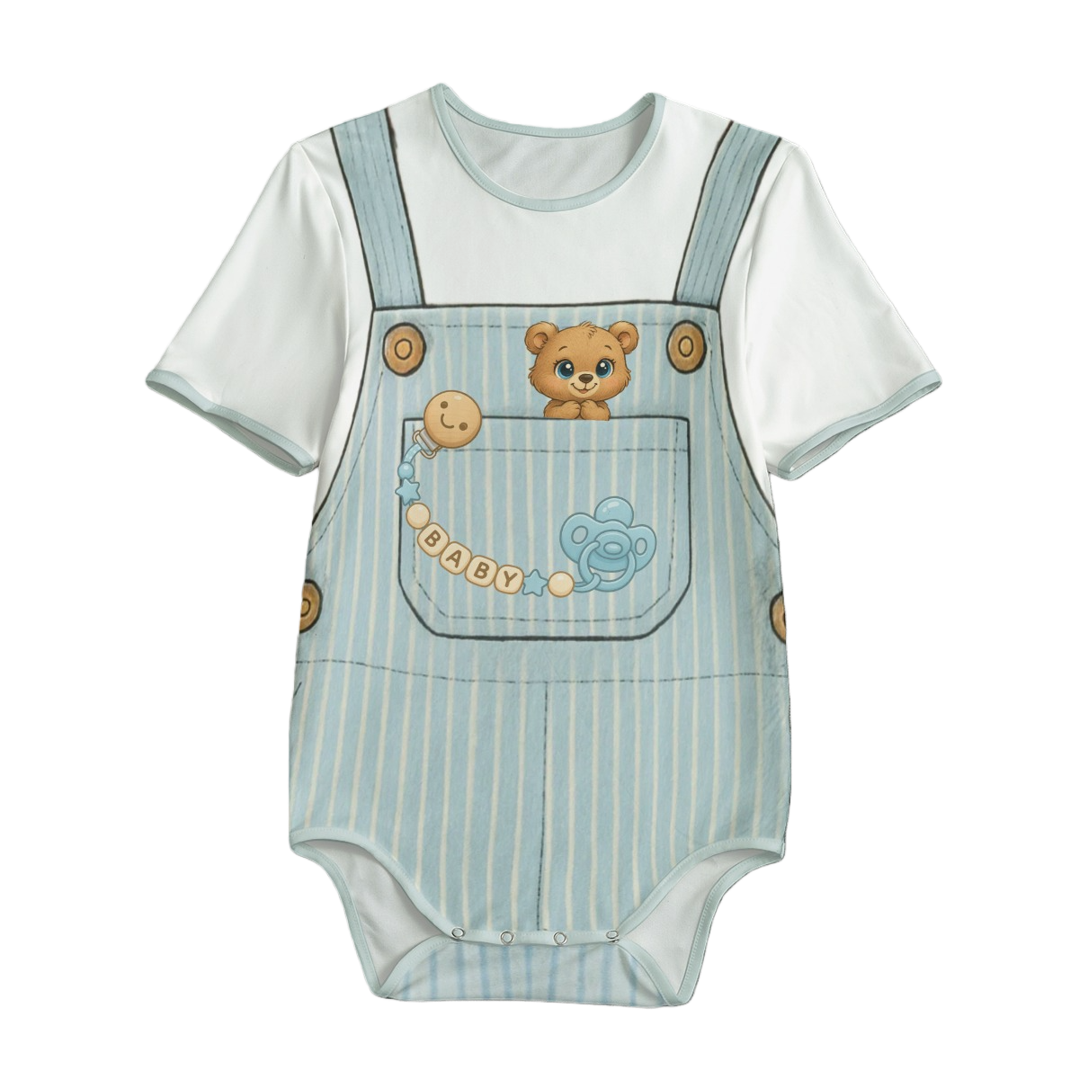 Baby Blue Overalls Onesie