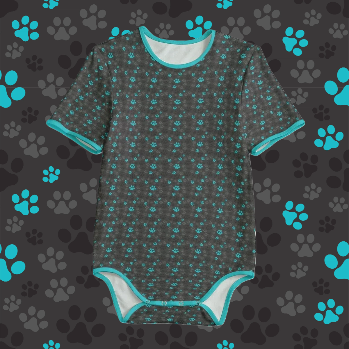 Paw Print Teal