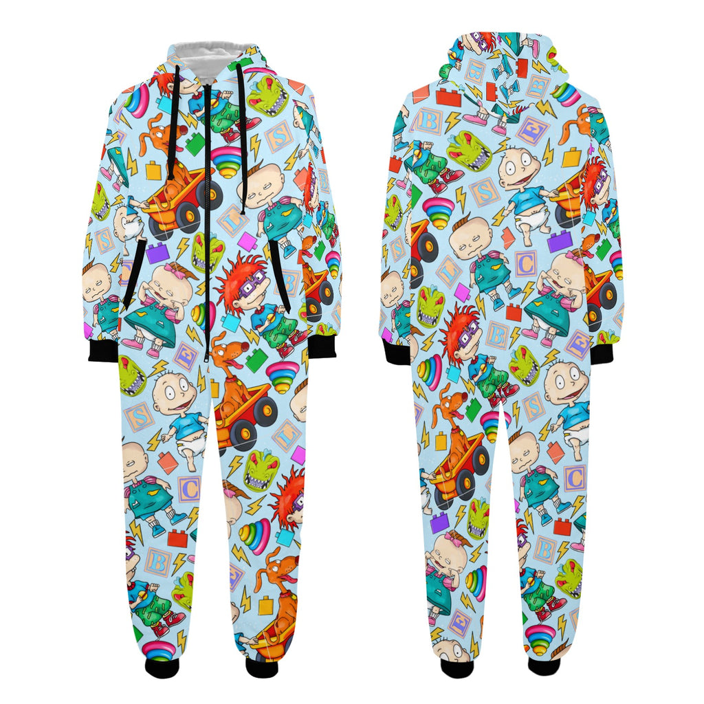 Cartoon babies  Hooded Fleece Pajamas