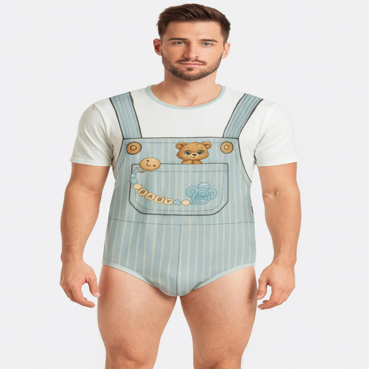 Baby Blue Overalls Onesie