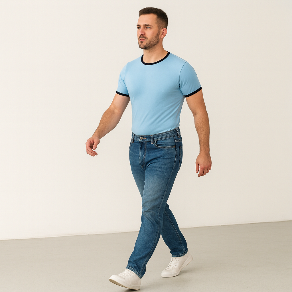Classic Blue “Tucked Tee”