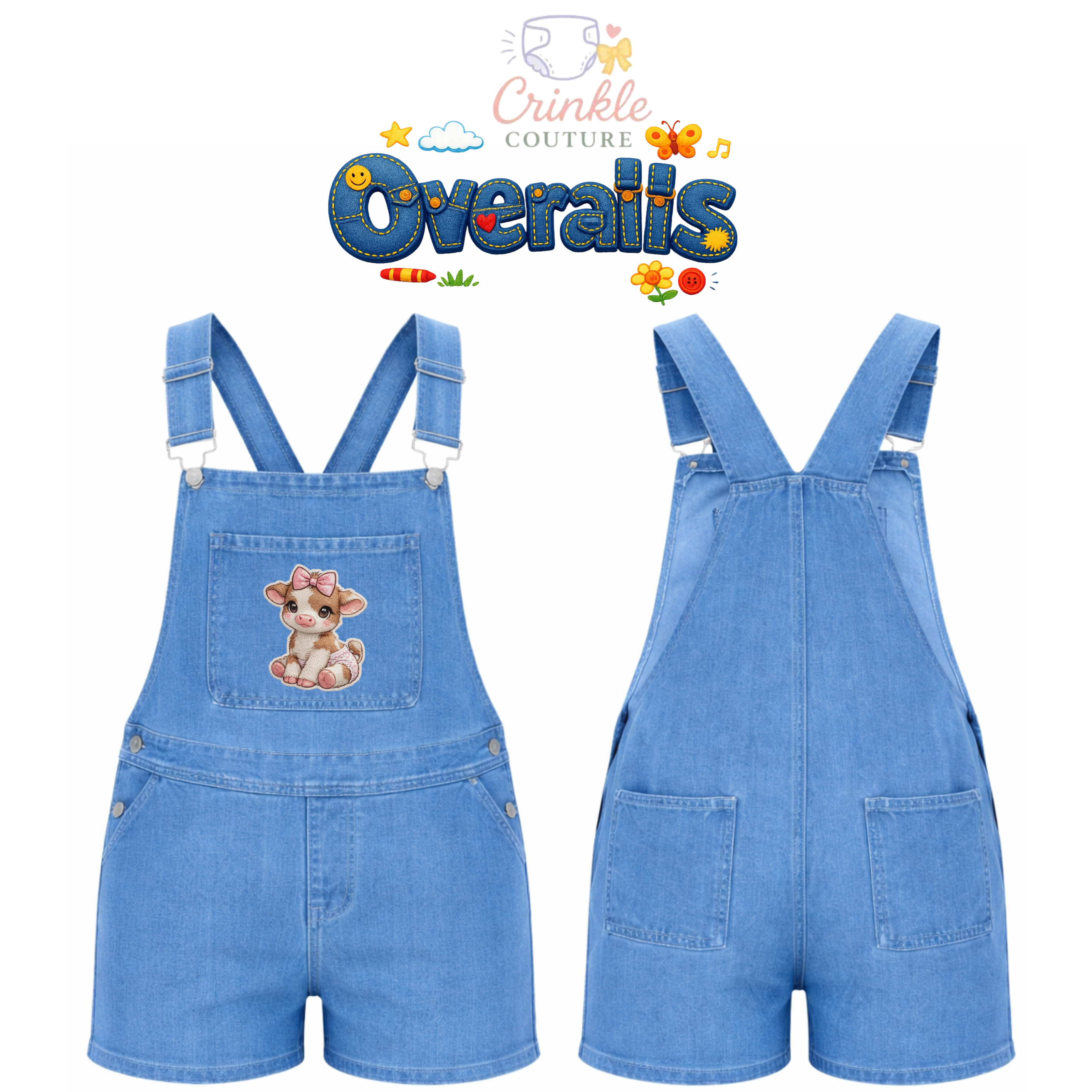 Crinkle Cow Overalls