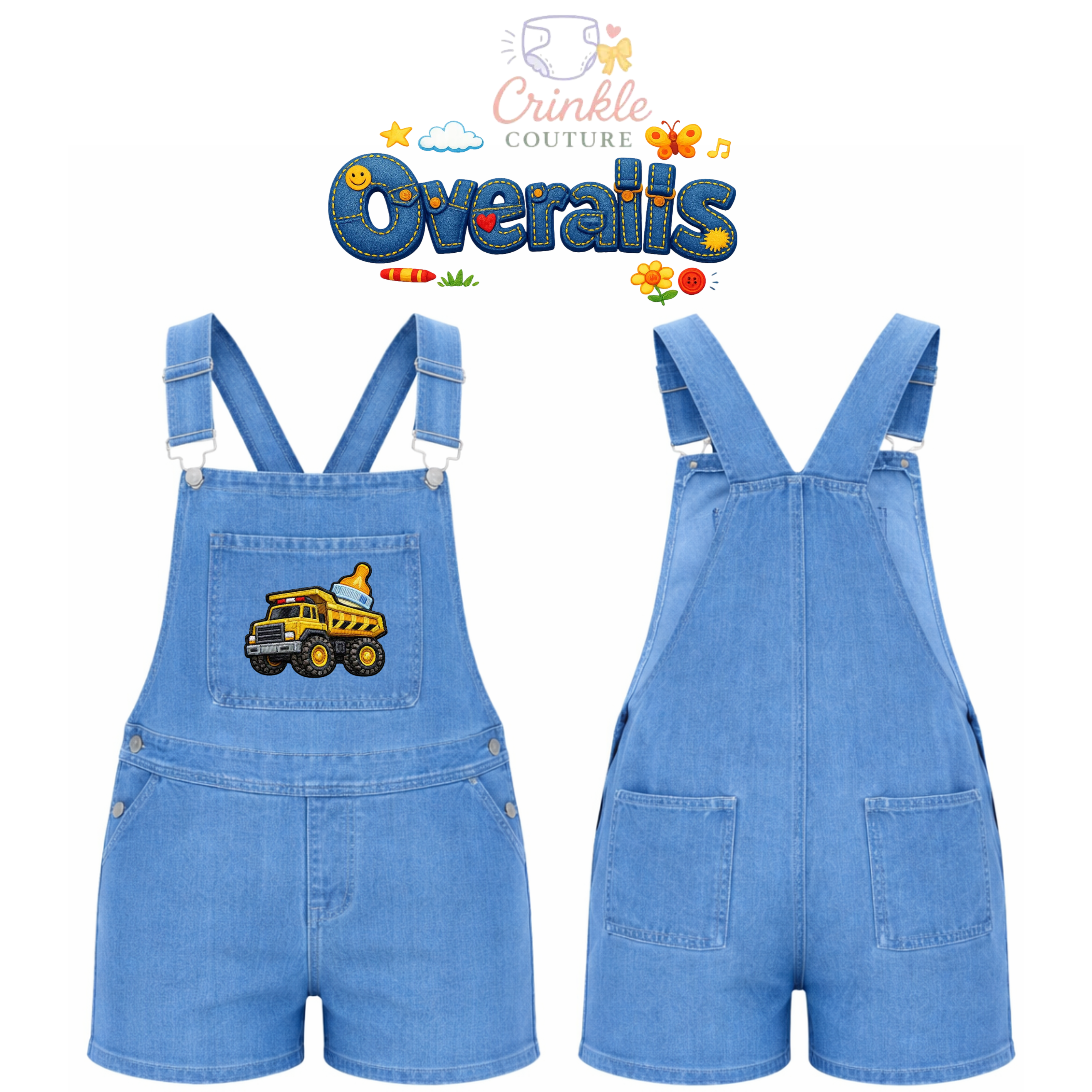 Dump Truck Denim Overalls