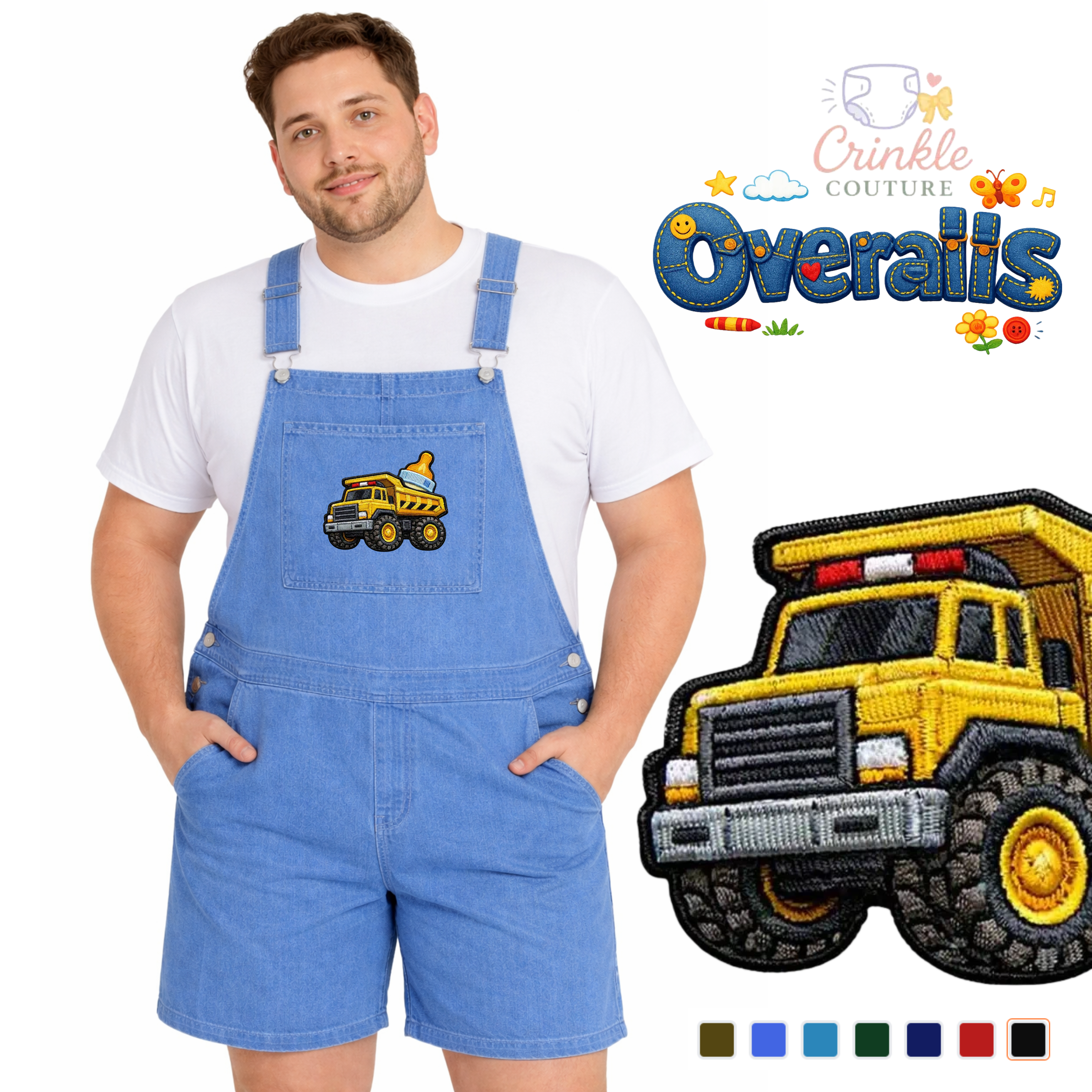 Dump Truck Denim Overalls