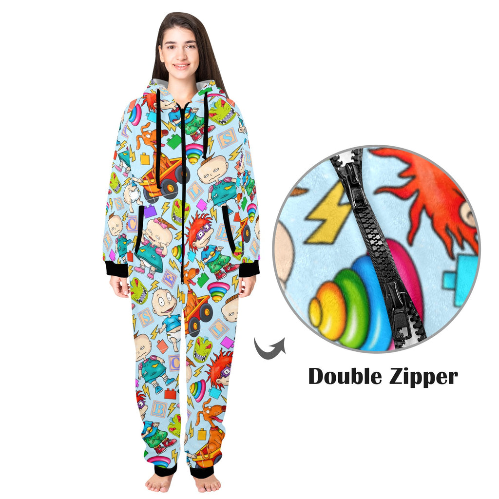 Cartoon babies  Hooded Fleece Pajamas